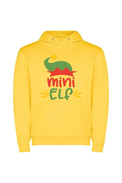iLovePrints Chibi Elf Hat Delight Φούτερ με κουκούλα σε χρώμα Κίτρινο