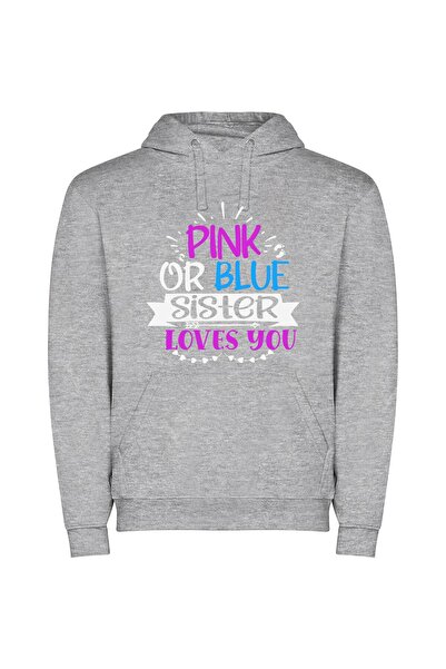 iLovePrints Colorful Love Sentiments Φούτερ με κουκούλα σε χρώμα Γκρι