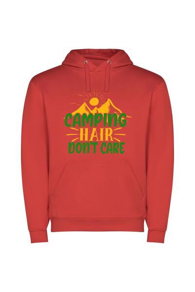 iLovePrints Glamper's Paradise Sign Φούτερ με κουκούλα σε χρώμα Κόκκινο