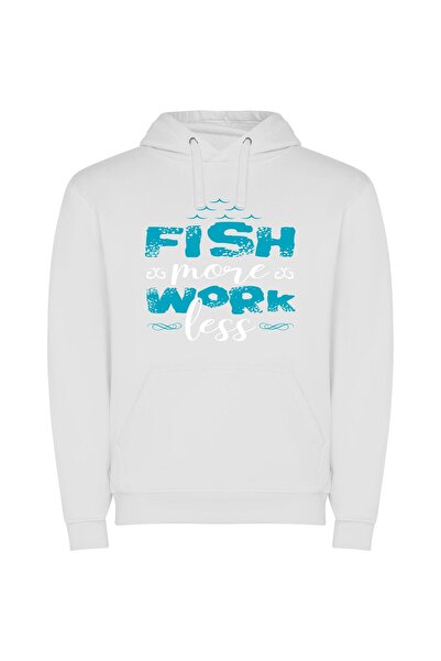 iLovePrints Fancy Fishy Professional Work Φούτερ με κουκούλα σε χρώμα Λευκό