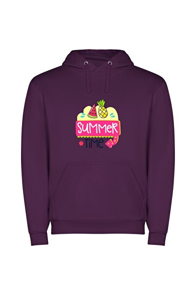 iLovePrints Tropical Bliss Φούτερ με κουκούλα σε χρώμα Μωβ