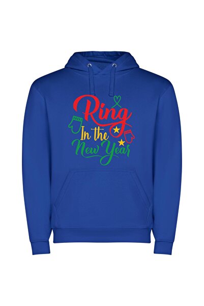 iLovePrints New Year's Eve Sparkle Φούτερ με κουκούλα σε χρώμα Μπλε
