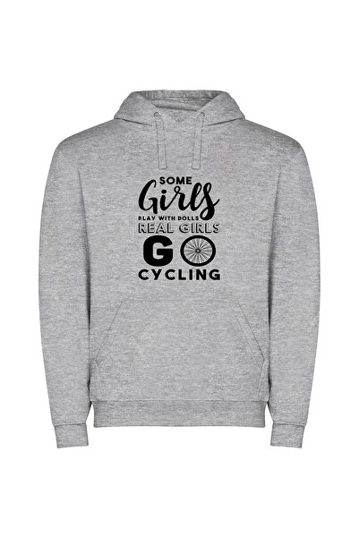 iLovePrints Girls on Wheels Φούτερ με κουκούλα σε χρώμα Γκρι