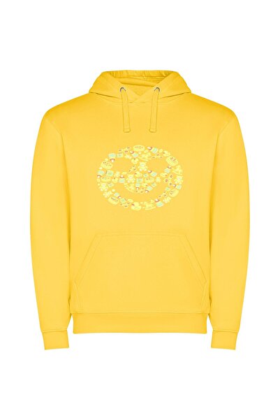 iLovePrints Lemony Pixel Flow Creation Φούτερ με κουκούλα σε χρώμα Κίτρινο