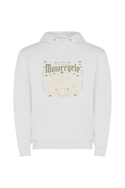 iLovePrints Motorcycle Diamond Dreams Φούτερ με κουκούλα σε χρώμα Λευκό