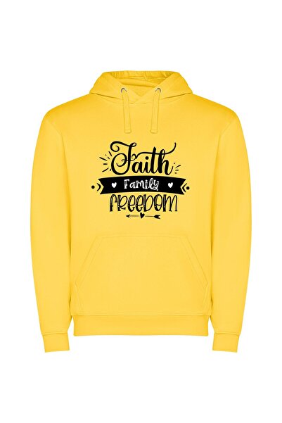 iLovePrints Monochrome Essence: Faith, Family, Freedom Φούτερ με κουκούλα σε ...