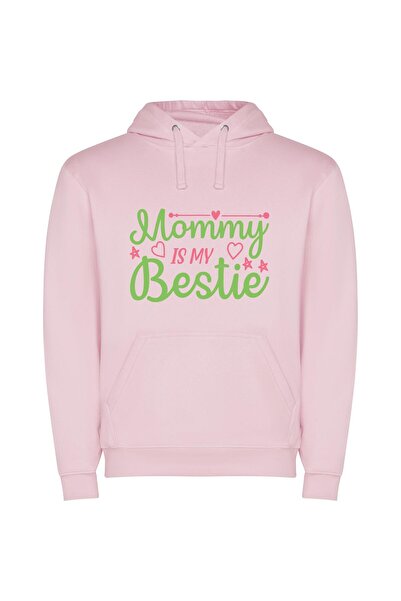 iLovePrints Mommies' Colorful Love Bond Φούτερ με κουκούλα σε χρώμα Ροζ