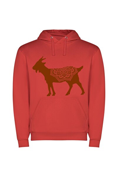iLovePrints Whimsical Persian Fusion Design Φούτερ με κουκούλα σε χρώμα Κόκκινο