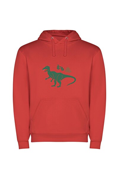 iLovePrints T-Rex Fashion Fiesta Φούτερ με κουκούλα σε χρώμα Κόκκινο