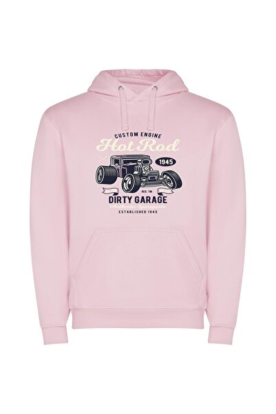 iLovePrints Retro Garage Artistry Φούτερ με κουκούλα σε χρώμα Ροζ
