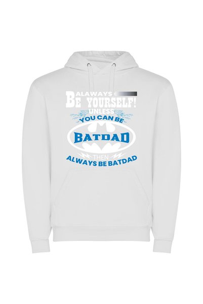 iLovePrints Badass Batdad Chronicles Φούτερ με κουκούλα σε χρώμα Λευκό
