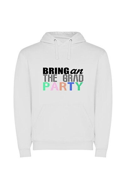 iLovePrints Pixel Party Extravaganza Φούτερ με κουκούλα σε χρώμα Λευκό