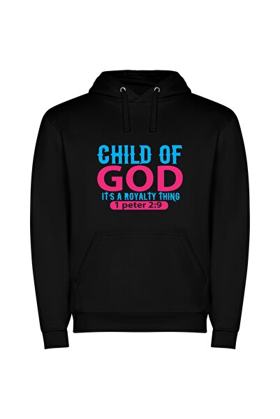 iLovePrints Divine Creator's Royal Offspring Φούτερ με κουκούλα σε χρώμα Μαύρο