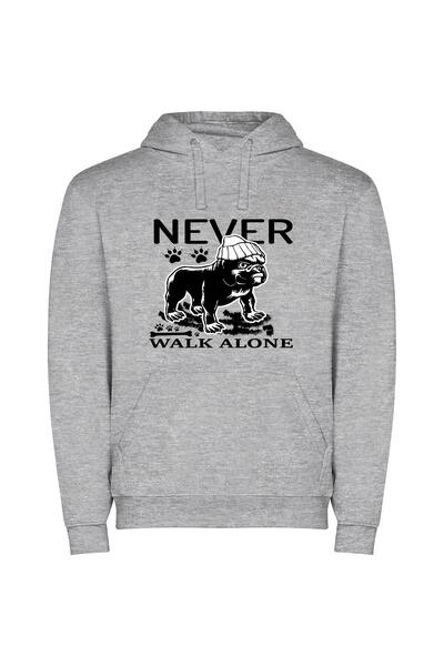 iLovePrints Pug Noir Fashion Statement Φούτερ με κουκούλα σε χρώμα Γκρι