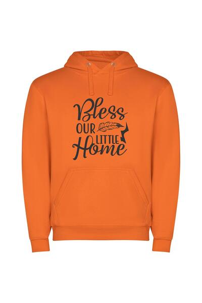 iLovePrints Humble Home Blessing Φούτερ με κουκούλα σε χρώμα Πορτοκαλί