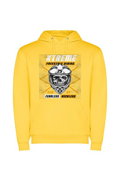 iLovePrints Skull Xtreme Detail: Extreme Freestyle Φούτερ με κουκούλα σε χρώμ...