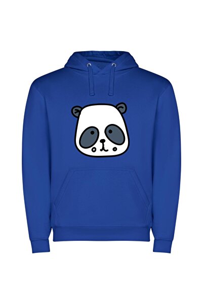 iLovePrints Panda Perfection! Φούτερ με κουκούλα σε χρώμα Μπλε