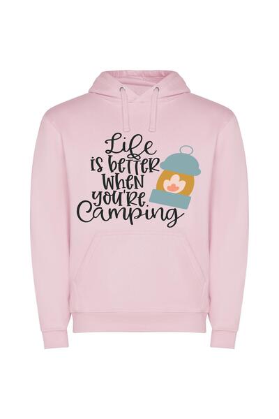 iLovePrints Camp Life Bliss Φούτερ με κουκούλα σε χρώμα Ροζ