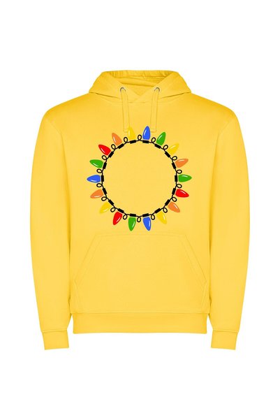 iLovePrints Glowing Christmas Halo Φούτερ με κουκούλα σε χρώμα Κίτρινο