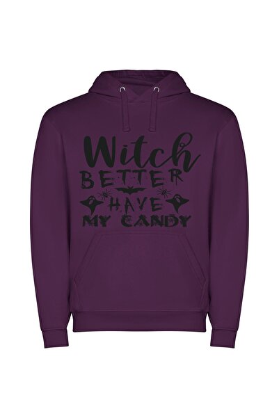 iLovePrints Candy Coated Witchery Φούτερ με κουκούλα σε χρώμα Μωβ