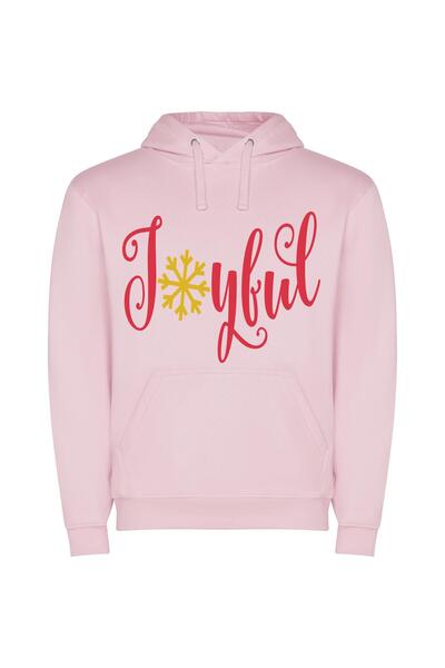 iLovePrints Joyful Snowflake Elegance Φούτερ με κουκούλα σε χρώμα Ροζ