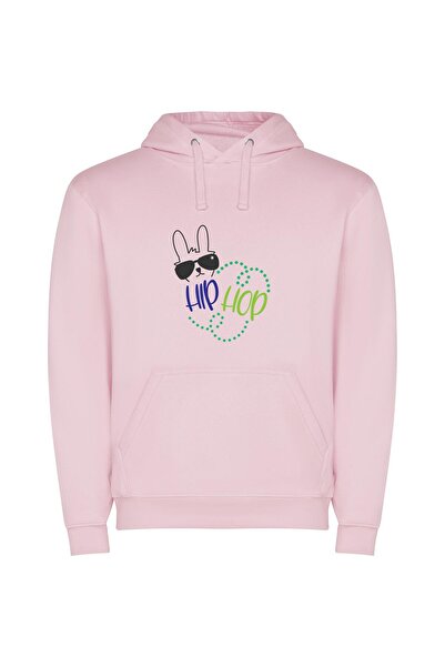 iLovePrints Bunny Grooves: Urban-Inspired Chillhop Φούτερ με κουκούλα σε χρώμ...