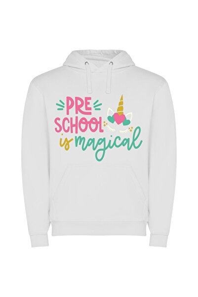 iLovePrints Magic School Dream Φούτερ με κουκούλα σε χρώμα Λευκό