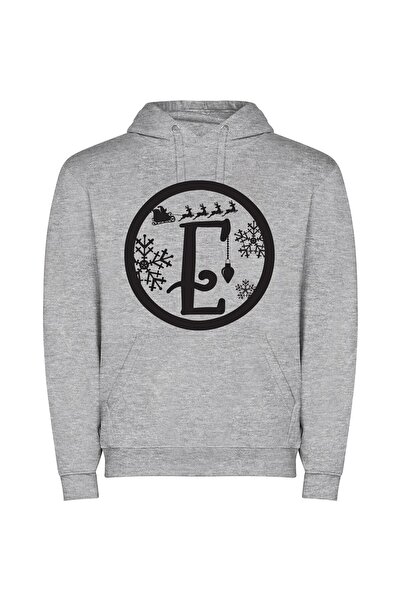 iLovePrints Snowflake J's Ersatz Elf Φούτερ με κουκούλα σε χρώμα Γκρι