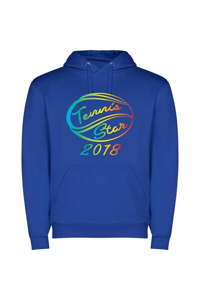 iLovePrints Tennis Star Teaser Ball Φούτερ με κουκούλα σε χρώμα Μπλε