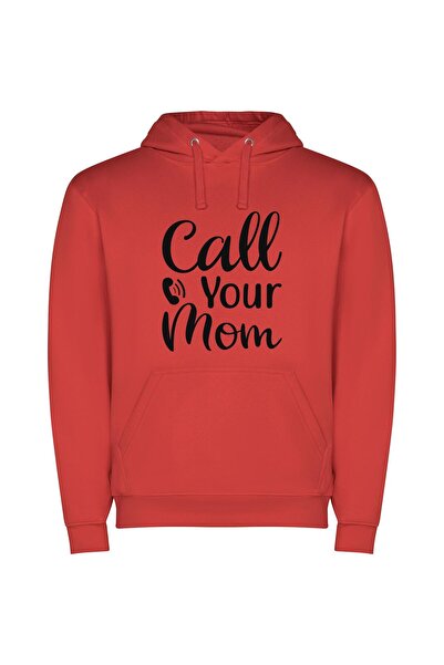 iLovePrints Momentous Motherly Connections Φούτερ με κουκούλα σε χρώμα Κόκκινο