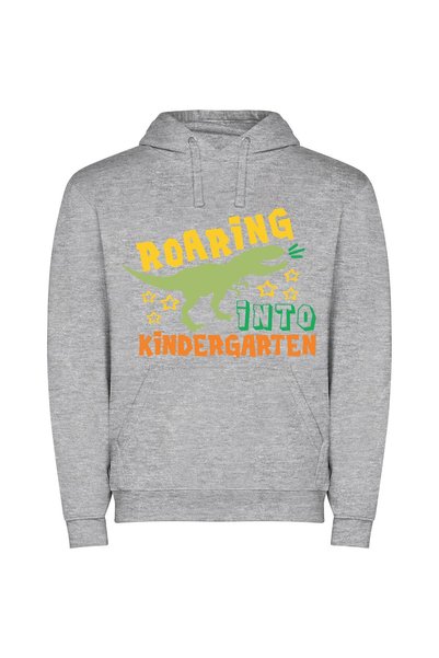 iLovePrints Kindergarten Roaring Fun Φούτερ με κουκούλα σε χρώμα Γκρι