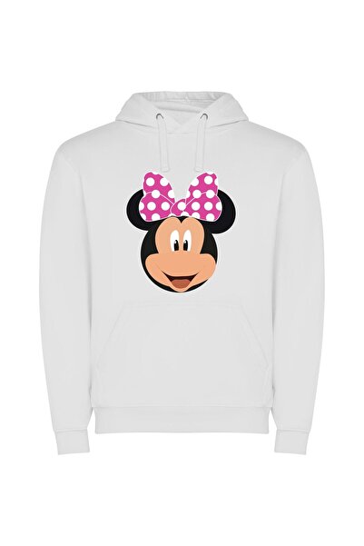 iLovePrints Elegant Mouse Bow Affair Φούτερ με κουκούλα σε χρώμα Λευκό