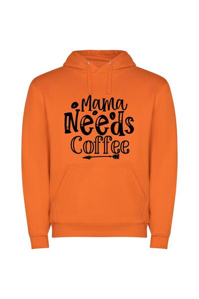 iLovePrints Monochrome Mama's Coffee Craving Φούτερ με κουκούλα σε χρώμα Πορτ...