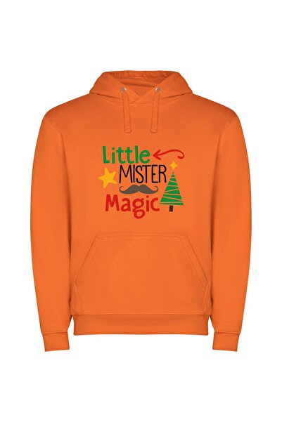 iLovePrints Mystic Christmas Mustache Magic Φούτερ με κουκούλα σε χρώμα Πορτο...