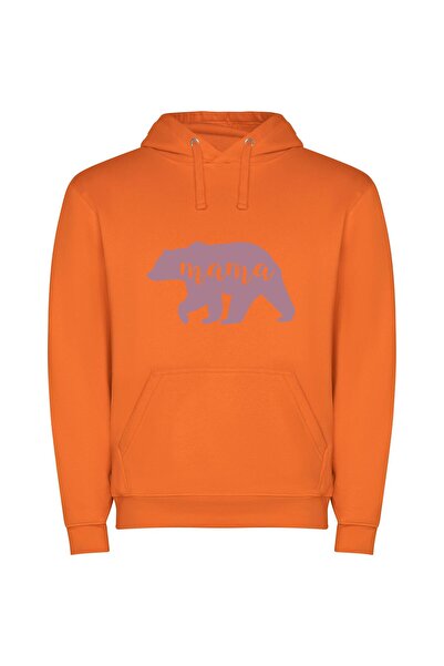iLovePrints Pink Mama Bear's Legacy Φούτερ με κουκούλα σε χρώμα Πορτοκαλί