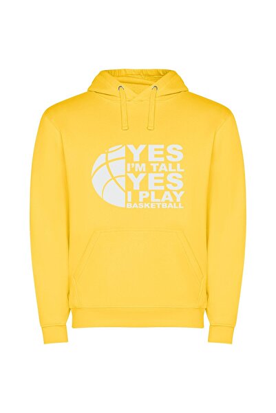 iLovePrints Tall Ball: Elegant Elevation Φούτερ με κουκούλα σε χρώμα Κίτρινο