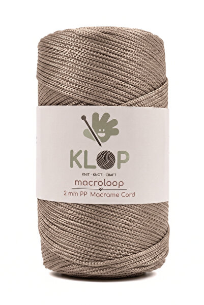 KLOP Polyester Macrame İpi 2 Mm 200 Gr - 230 M Supla İpi Ve Çanta İpi Vizon