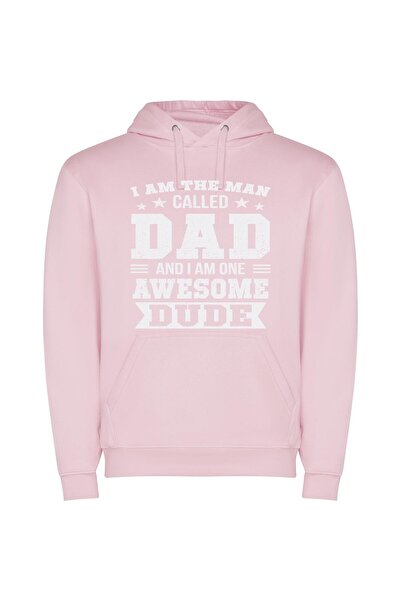 iLovePrints Dad: The Epic Awesomeness Φούτερ με κουκούλα σε χρώμα Ροζ