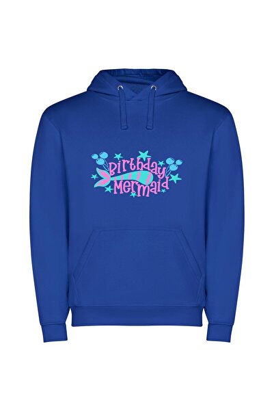 iLovePrints Enchanting Birthday Mermaid Magic Φούτερ με κουκούλα σε χρώμα Μπλε