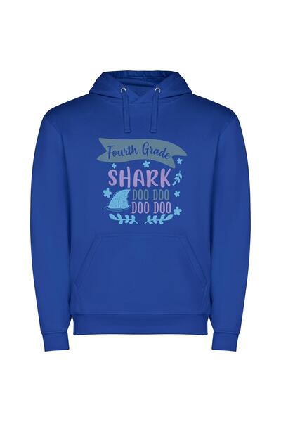 iLovePrints Sharp Shark Graphic Art Φούτερ με κουκούλα σε χρώμα Μπλε