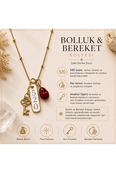 Genel Markalar çelik kolye 520 bolluk bereket kolyesi