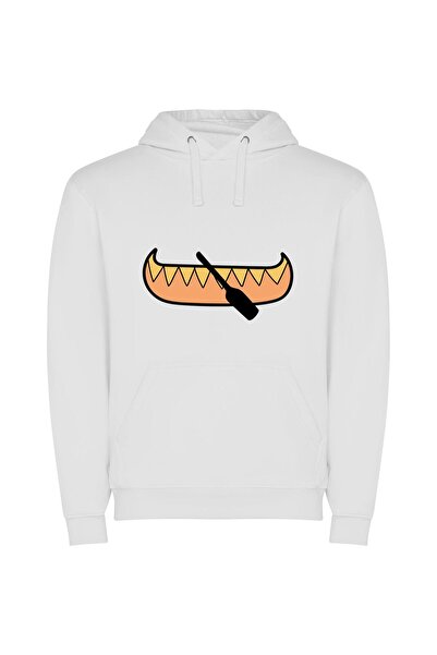 iLovePrints Paddle-Dog's Aquatic Adventure Φούτερ με κουκούλα σε χρώμα Λευκό