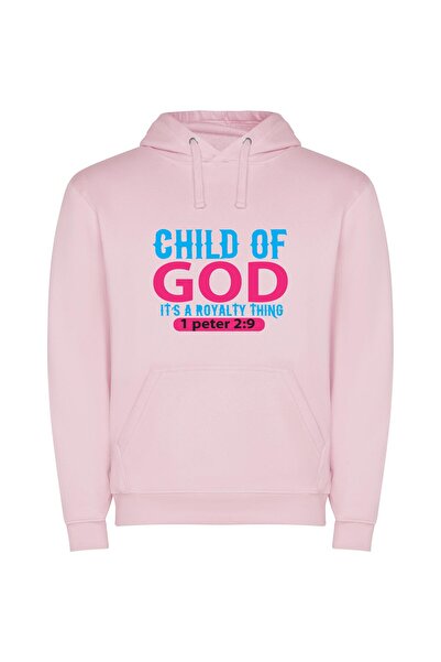iLovePrints Divine Creator's Royal Offspring Φούτερ με κουκούλα σε χρώμα Ροζ