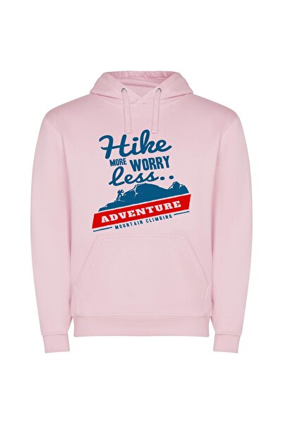 iLovePrints Adventure Awaits, Embrace It Φούτερ με κουκούλα σε χρώμα Ροζ