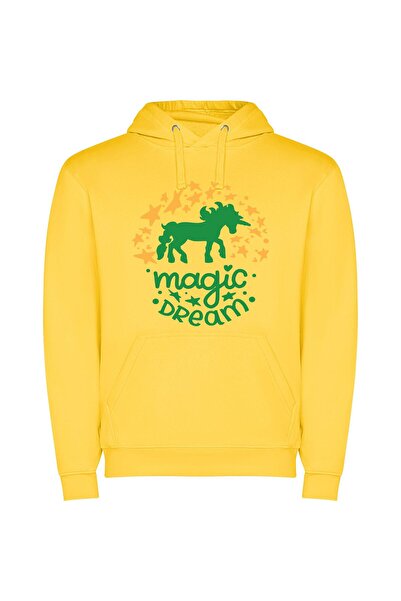 iLovePrints Stellar Enchanted Equine Φούτερ με κουκούλα σε χρώμα Κίτρινο