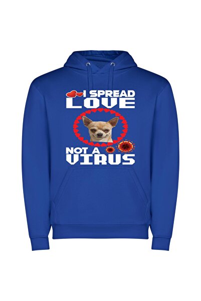 iLovePrints Corona-Chi Happiness Φούτερ με κουκούλα σε χρώμα Μπλε