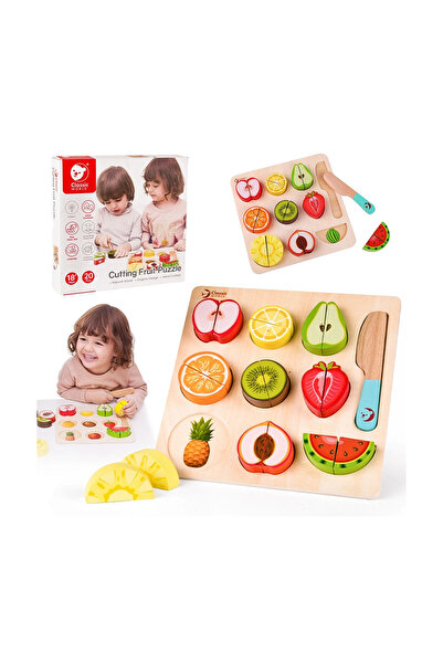 Classic World Set de tăiat fructe cu Velcro MONTESSORI 20 piese.