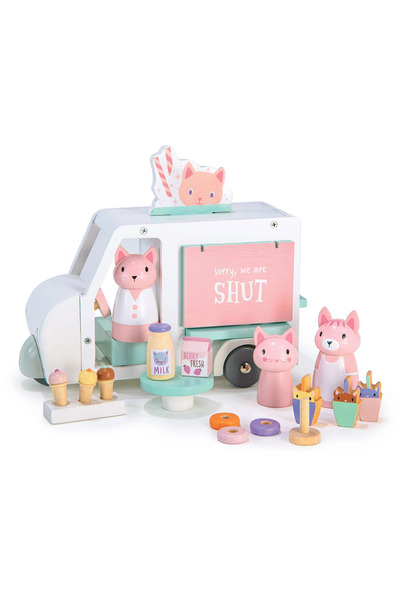 Tender Leaf Toys Cărucior cu milkshake și înghețată Familia Kitty