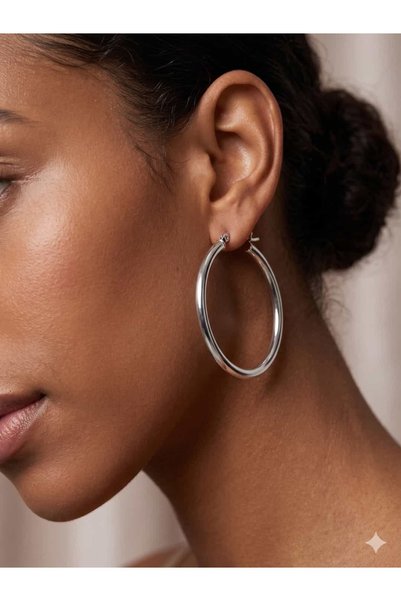 Celi Retro Wide Hoop Earrings