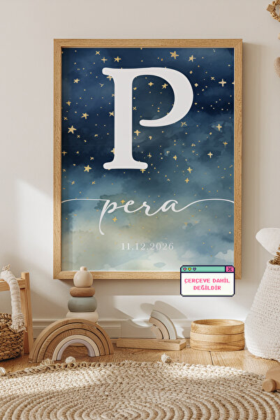 esnipix Çocuk Odası Harf Poster | İsimli Bebek & Çocuk Odası Duvar Posteri | ...